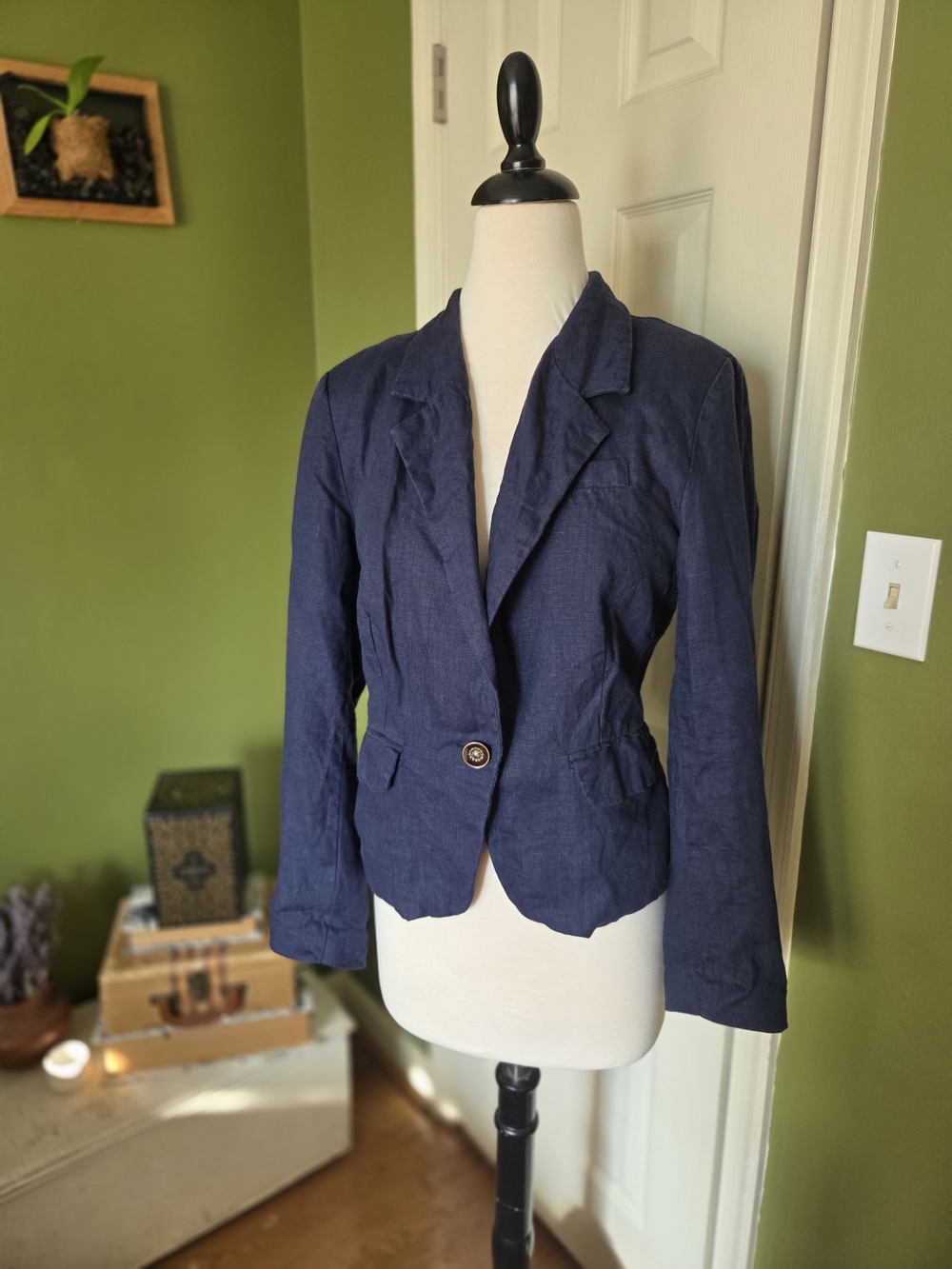 St. Tropez Linen Single-Button Women's Blazer